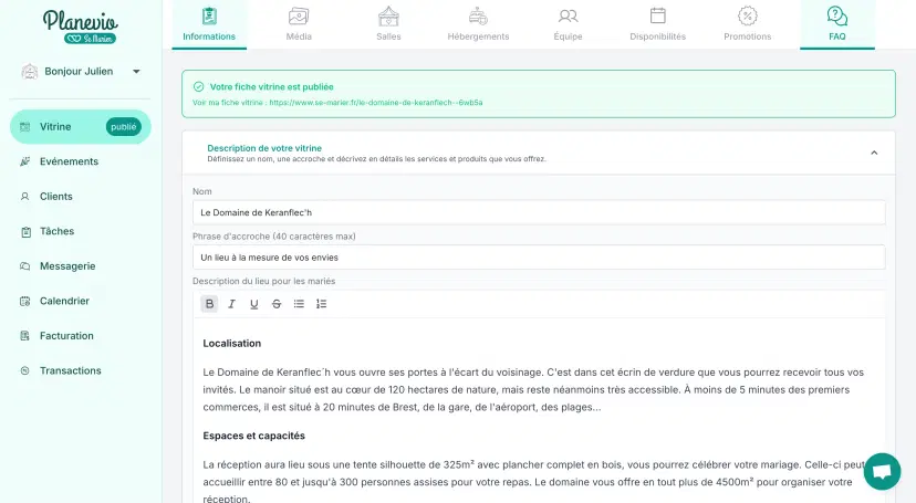 Fiche d'information complète